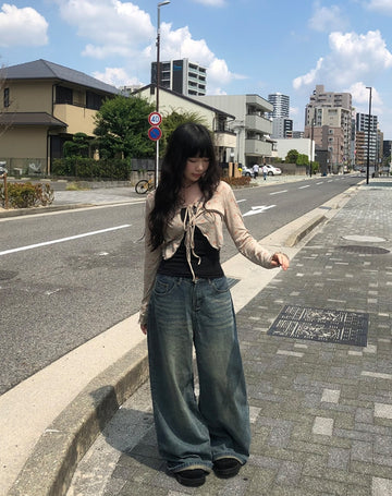 Grip Flower Cardigan Sleeveless Set